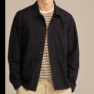Lucky Brand Black Linen Bomber Jacket